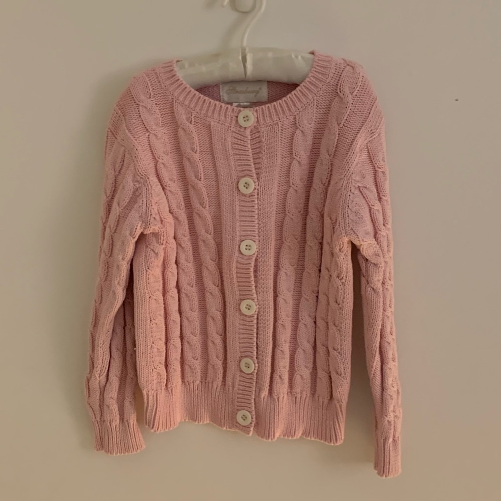 Strasburg girls pink cardigan